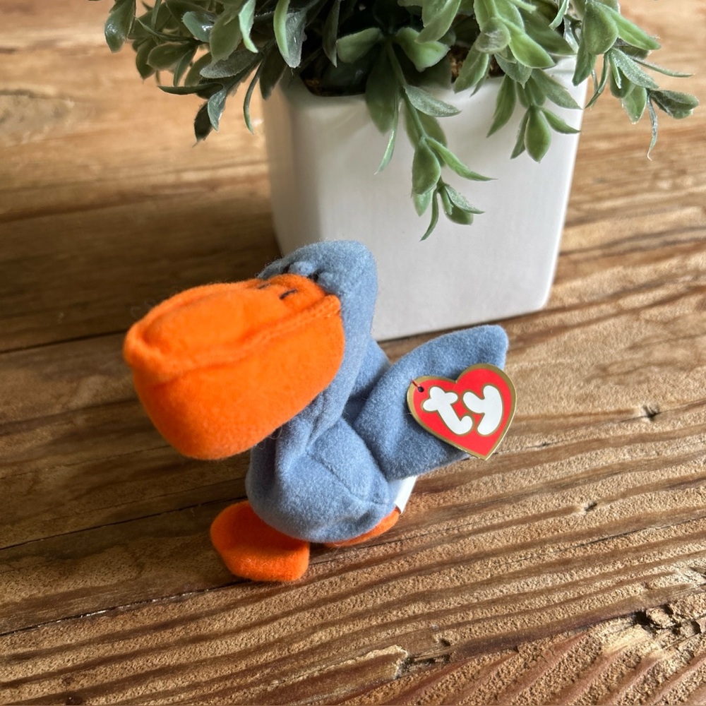 TY SCOOP 1996 Original Beanie Baby Pelican  & 1988 McDonald's Baby Scoop